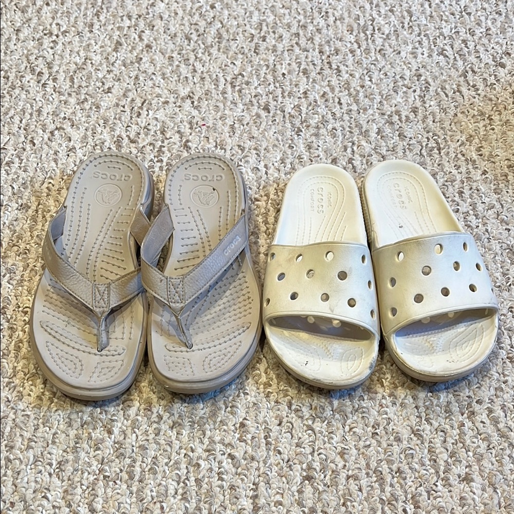 Crocs Beige women Sandals and Slides